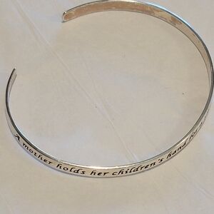 Sterling Silver 925 LA stamped Engraved Open Bangle Bracelet